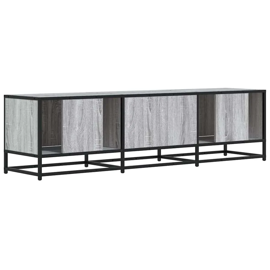 Meuble TV sonoma gris 150x35x41 cm bois d'ingénierie et métal - 6