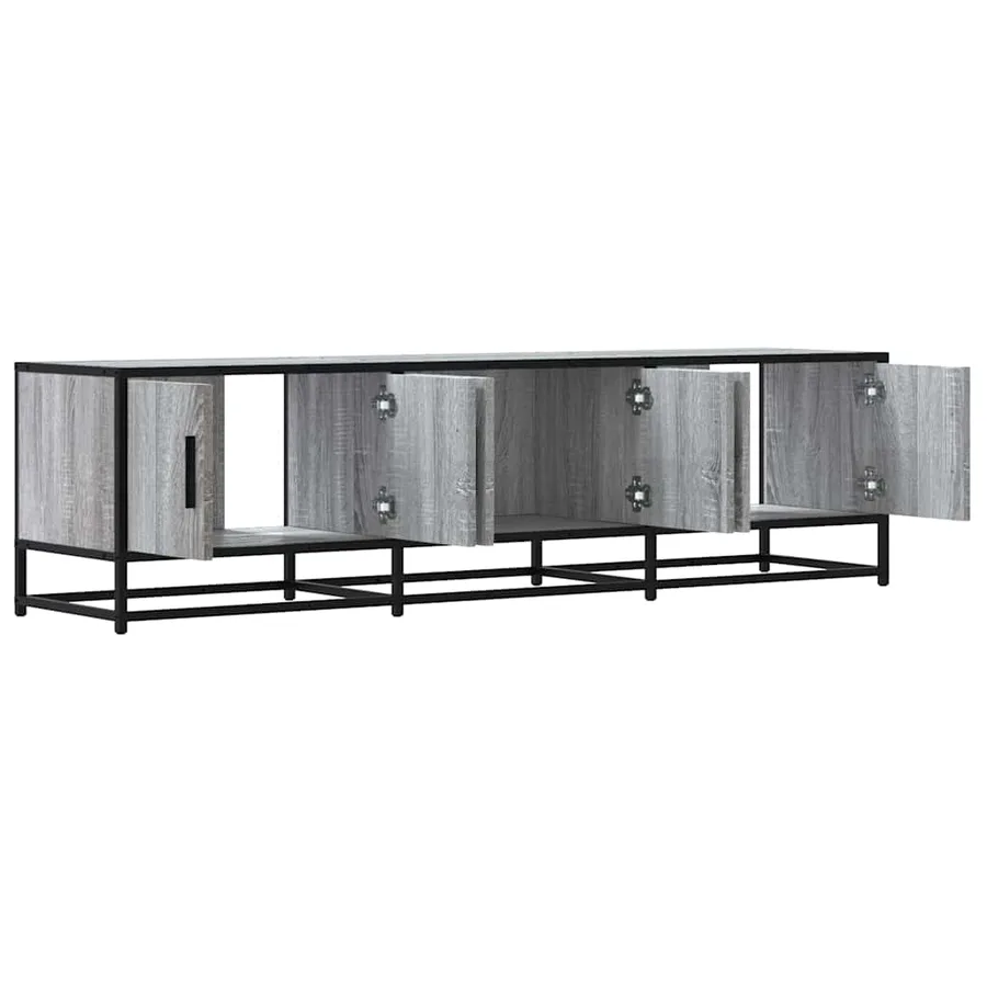 Meuble TV sonoma gris 150x35x41 cm bois d'ingénierie et métal - 7