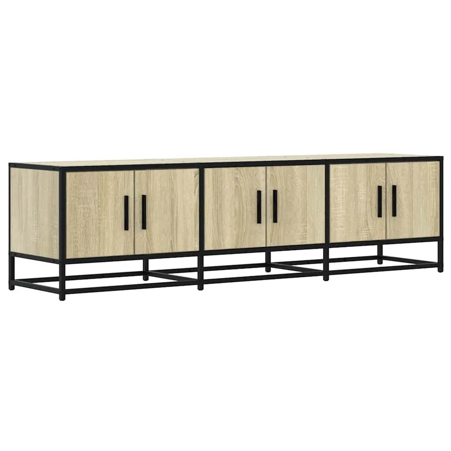 Meuble TV chêne sonoma 150x35x41 cm bois d'ingénierie et métal - 2