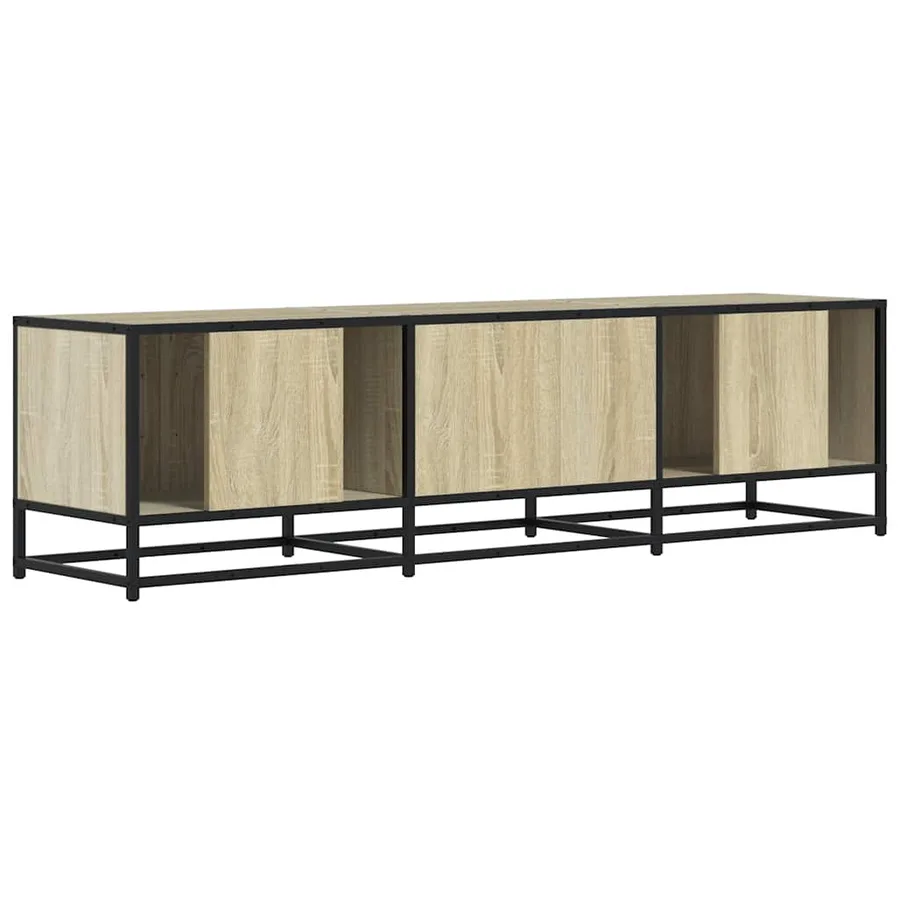 Meuble TV chêne sonoma 150x35x41 cm bois d'ingénierie et métal - 6