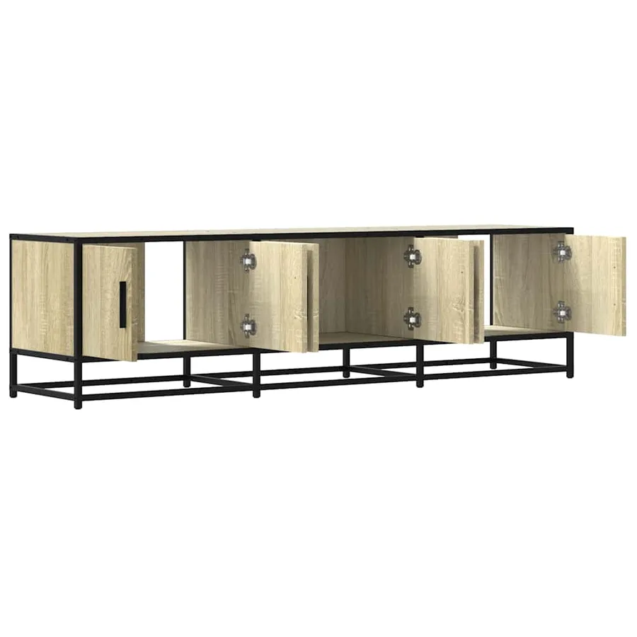 Meuble TV chêne sonoma 150x35x41 cm bois d'ingénierie et métal - 7