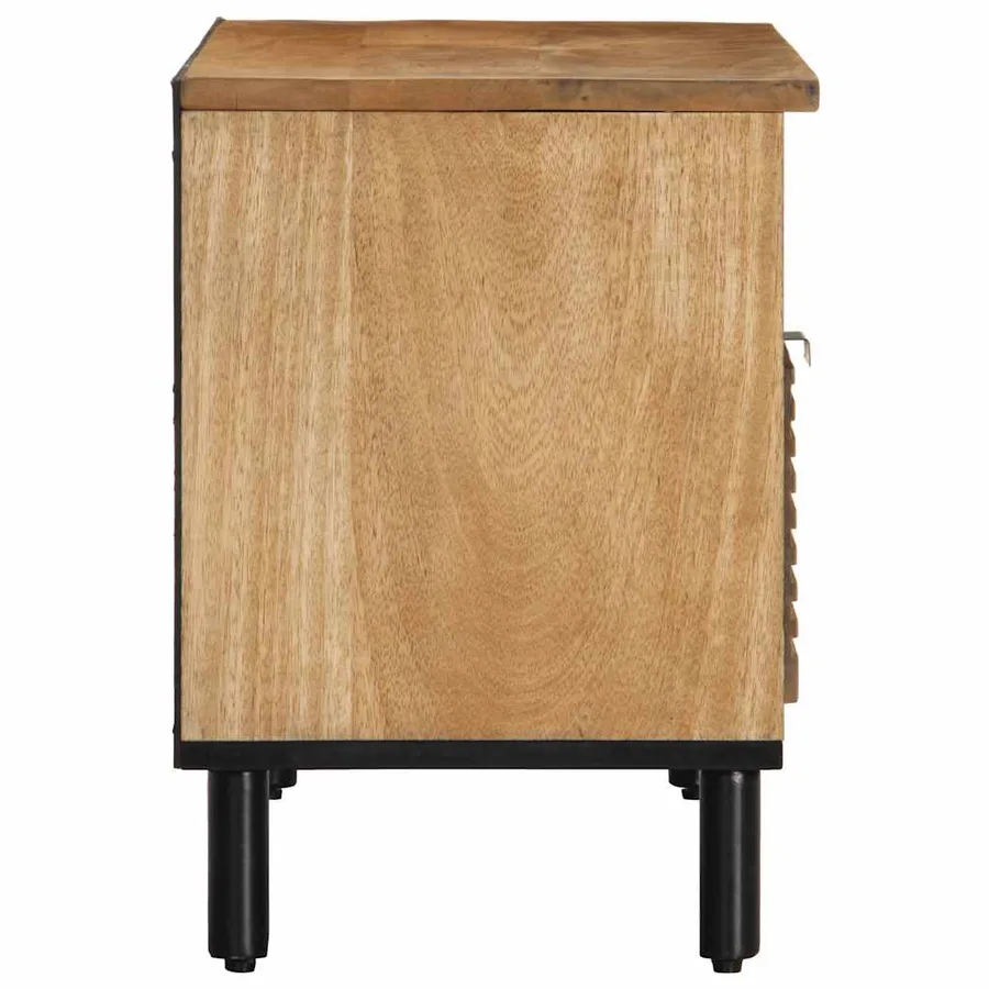 Meuble TV marron 80x33x46 cm bois massif de manguier - 4
