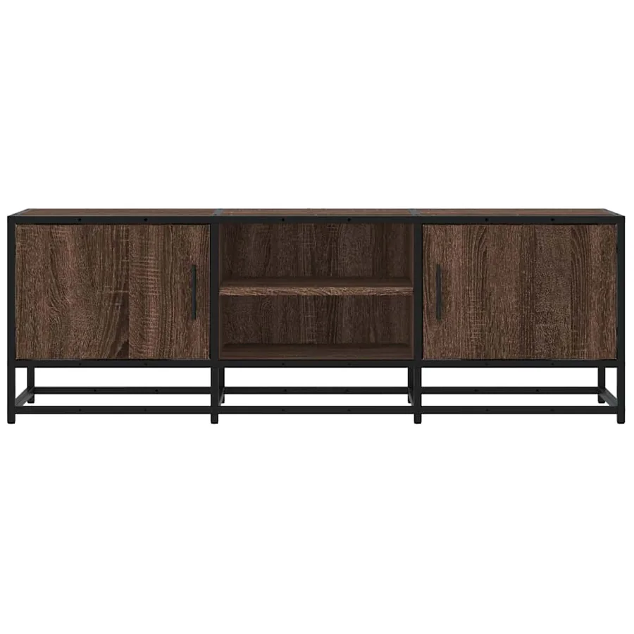 Meuble TV chêne marron 120x35x41 cm bois d'ingénierie et métal - 4