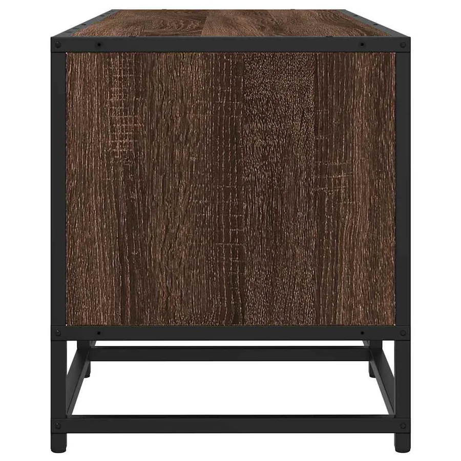Meuble TV chêne marron 120x35x41 cm bois d'ingénierie et métal - 5