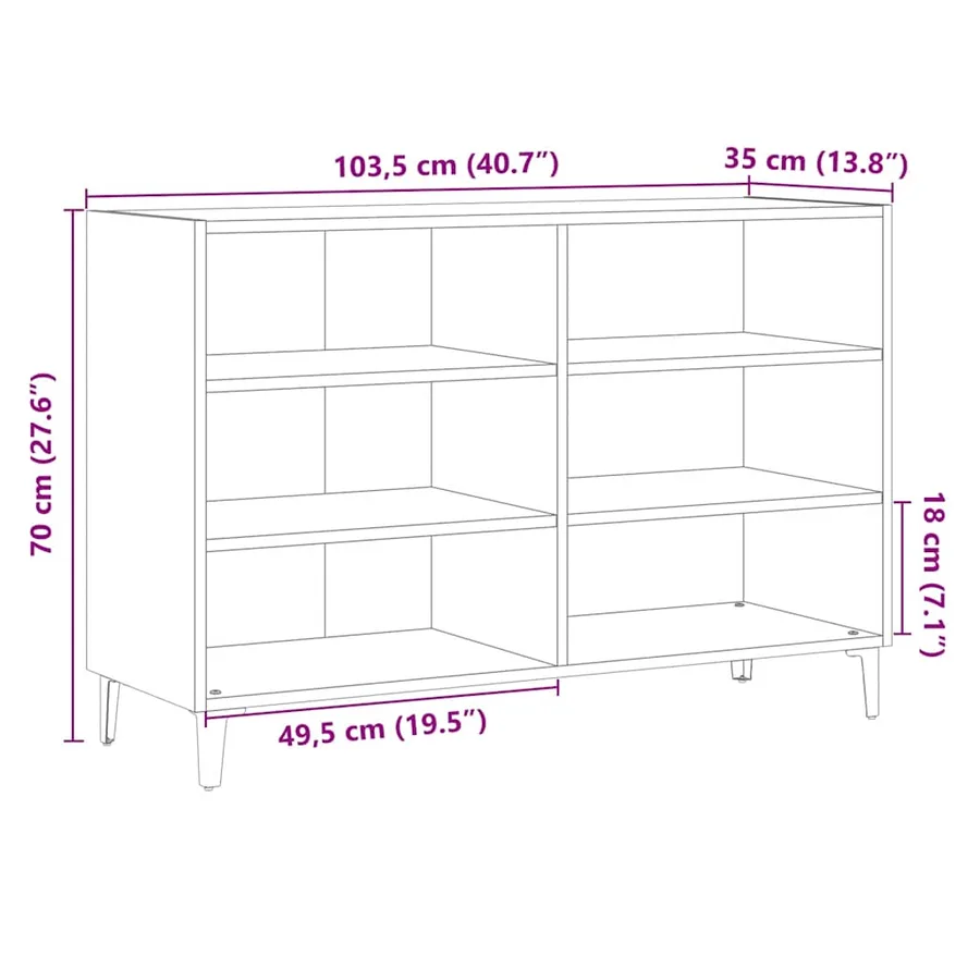 Buffet vieux bois 103,5x35x70 cm bois d'ingénierie - 10