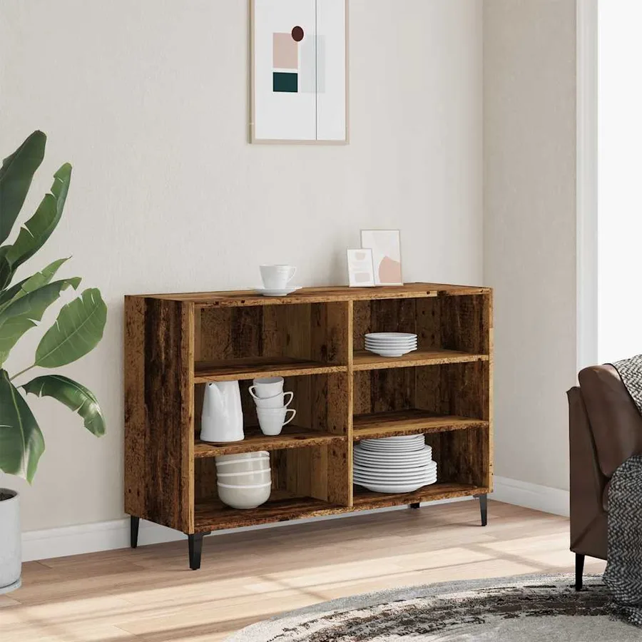 Buffet vieux bois 103,5x35x70 cm bois d'ingénierie - 4