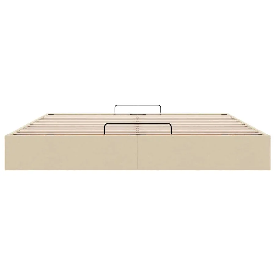 Cadre de lit ottoman sans matelas crème 160x200 cm tissu - 7
