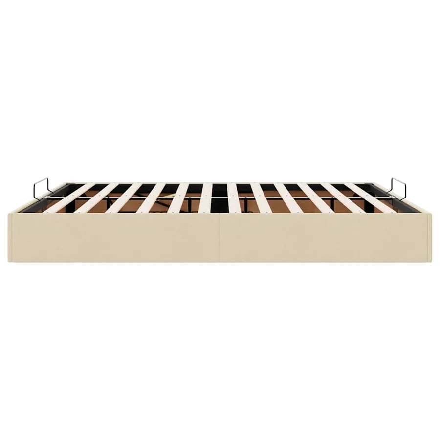Cadre de lit ottoman sans matelas crème 160x200 cm tissu - 8