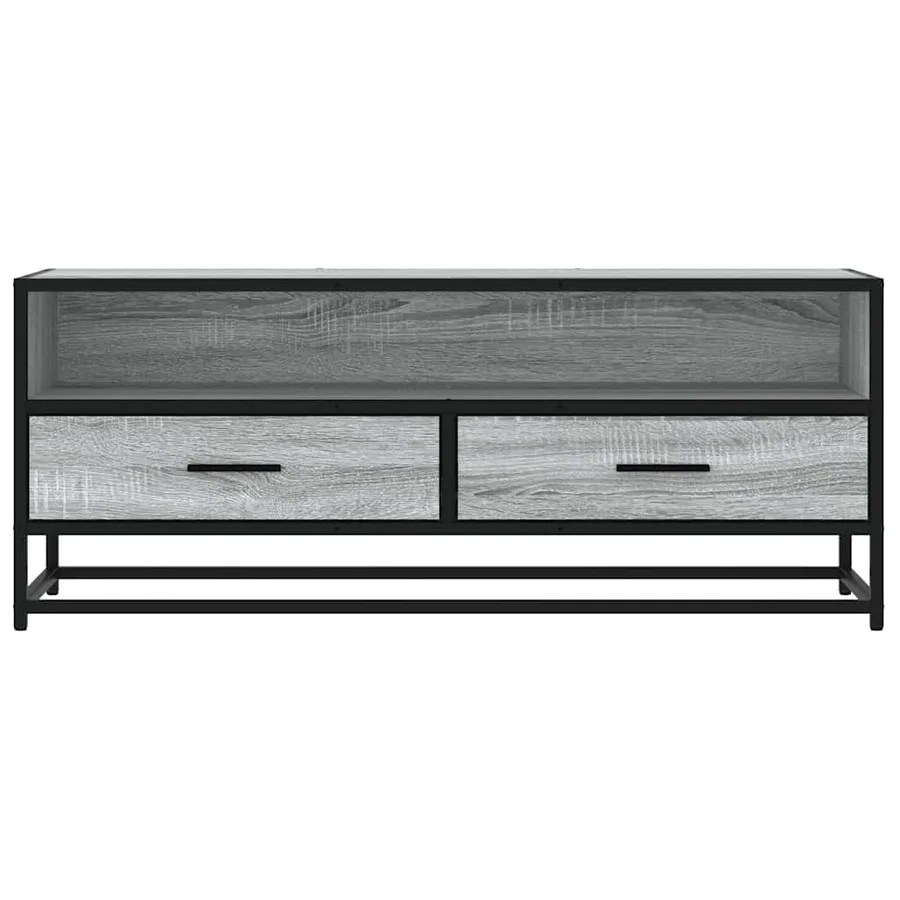 Meuble TV sonoma gris 100x34,5x40 cm bois d'ingénierie et métal - 4