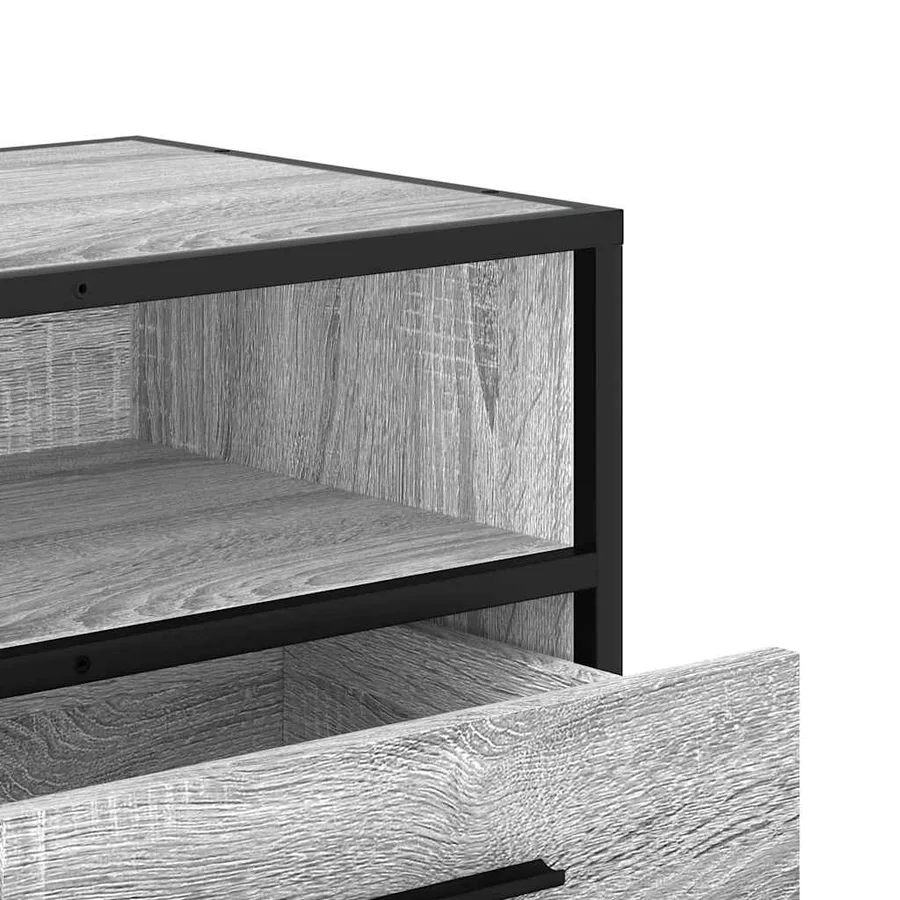 Meuble TV sonoma gris 100x34,5x40 cm bois d'ingénierie et métal - 8