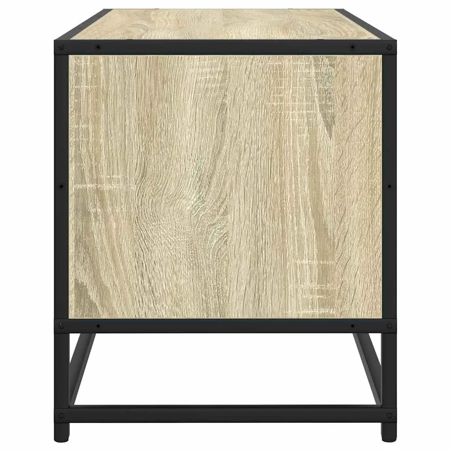Meuble TV chêne sonoma 100x34,5x40cm bois d'ingénierie et métal - 5