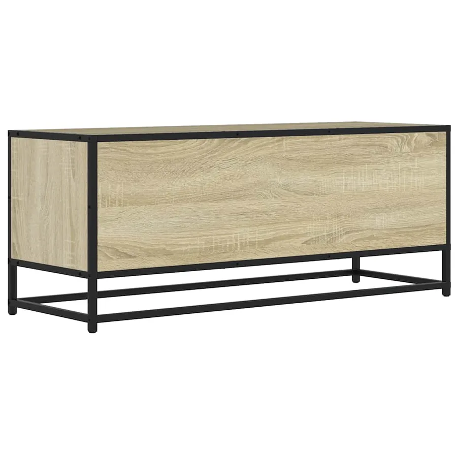 Meuble TV chêne sonoma 100x34,5x40cm bois d'ingénierie et métal - 6