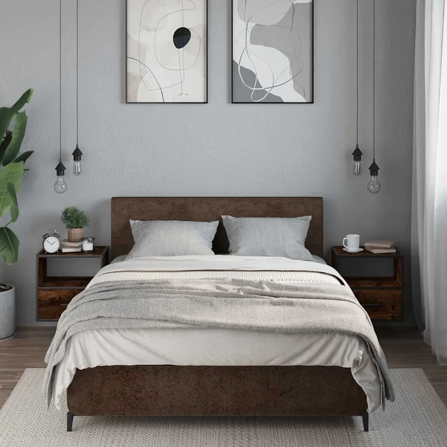 Tables de chevet murales 2 pcs Chêne fumé 40x31x39,5 cm - 3