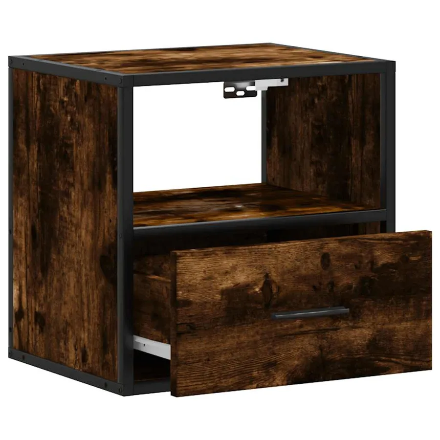 Tables de chevet murales 2 pcs Chêne fumé 40x31x39,5 cm - 9