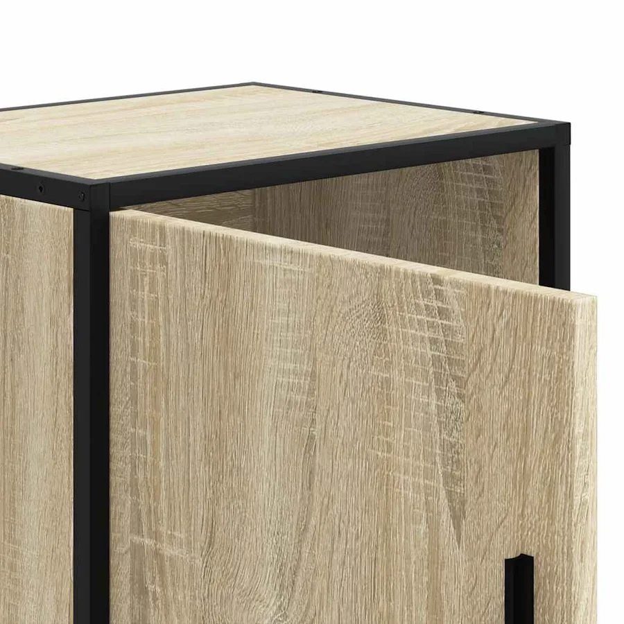 Table de chevet chêne sonoma 40x31x50cm bois d'ingénierie métal - 10