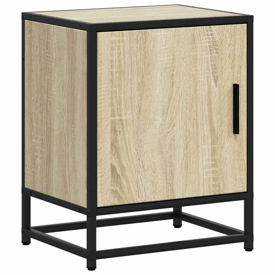 Table de chevet chêne sonoma 40x31x50cm bois d'ingénierie métal - 2
