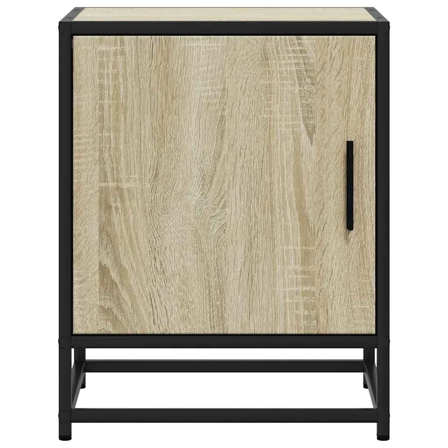 Table de chevet chêne sonoma 40x31x50cm bois d'ingénierie métal - 5