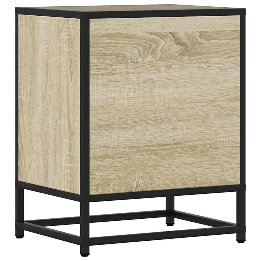 Table de chevet chêne sonoma 40x31x50cm bois d'ingénierie métal - 8