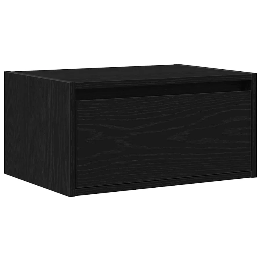 Table de chevet murale avec lumières LED chêne noir - 6