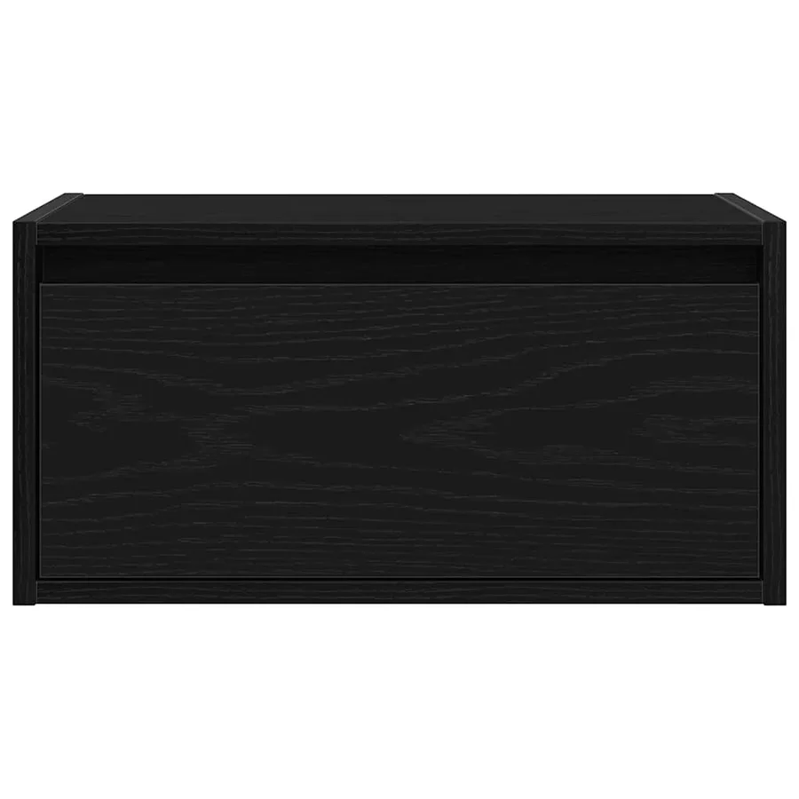 Table de chevet murale avec lumières LED chêne noir - 7
