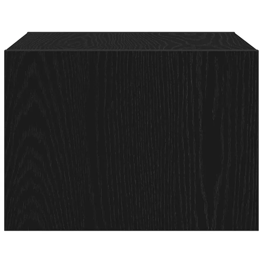 Table de chevet murale avec lumières LED chêne noir - 8