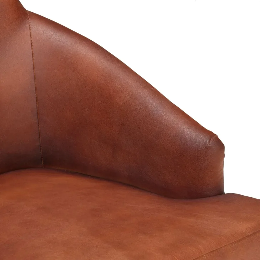 Chaises à manger lot de 6 marron cuir de chèvre véritable - 6