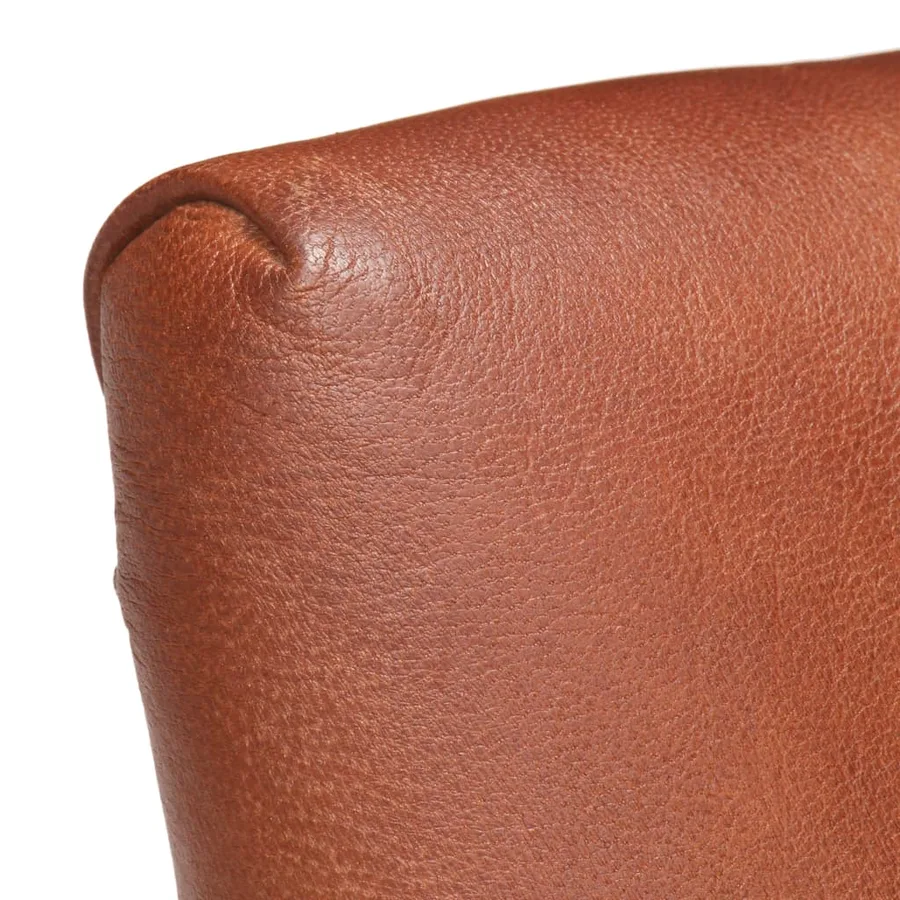 Chaises à manger lot de 6 marron cuir de chèvre véritable - 7