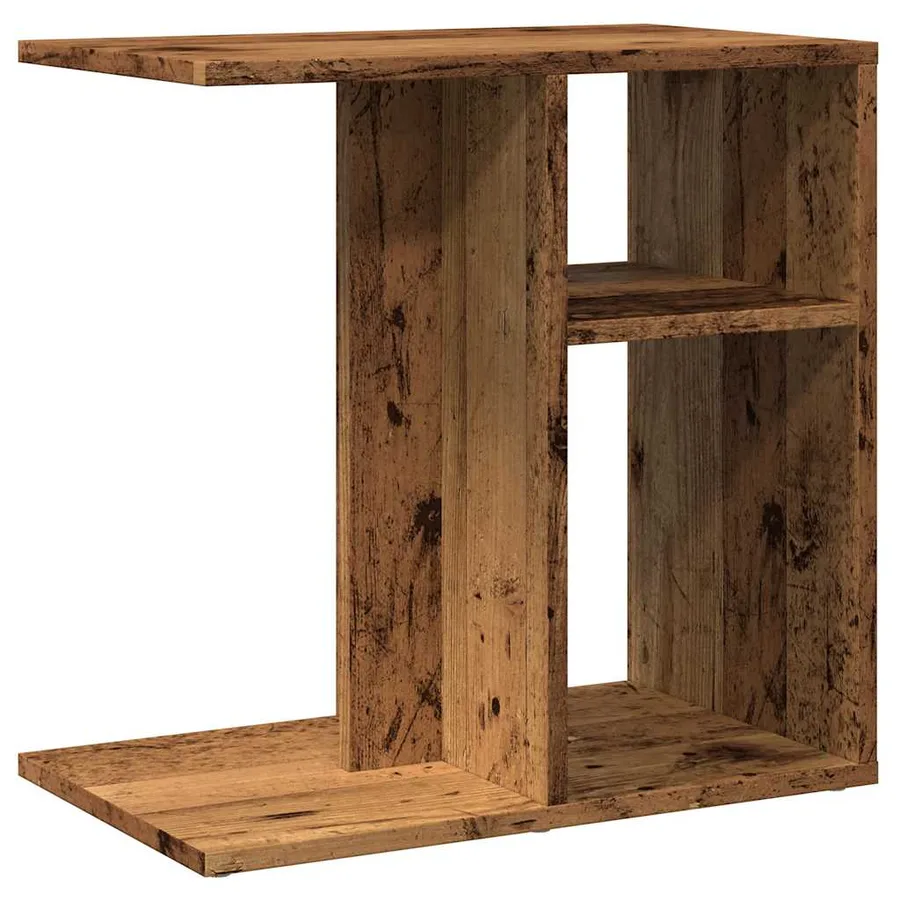 Table d'appoint vieux bois 50x30x50 cm bois d'ingénierie - 6