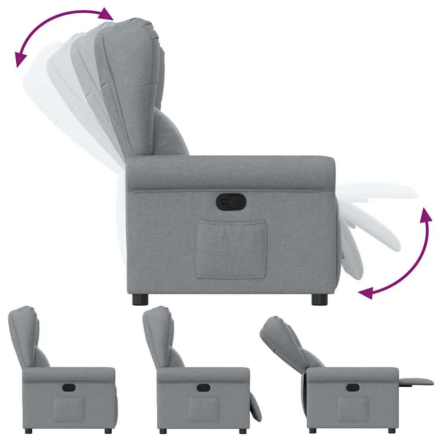Fauteuil inclinable Gris clair Tissu - 6