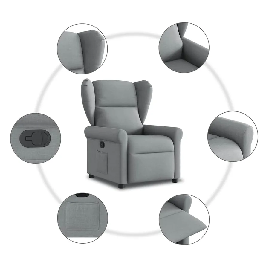 Fauteuil inclinable Gris clair Tissu - 7