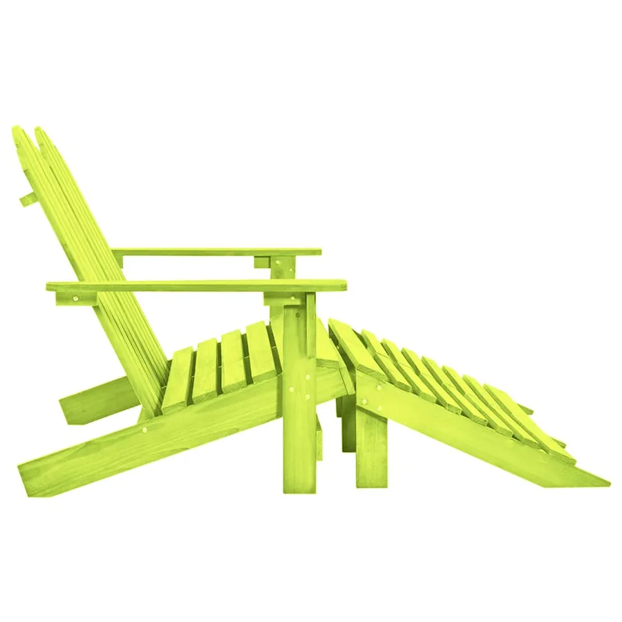 Chaise de jardin Adirondack 2 places et pouf sapin massif vert - 3