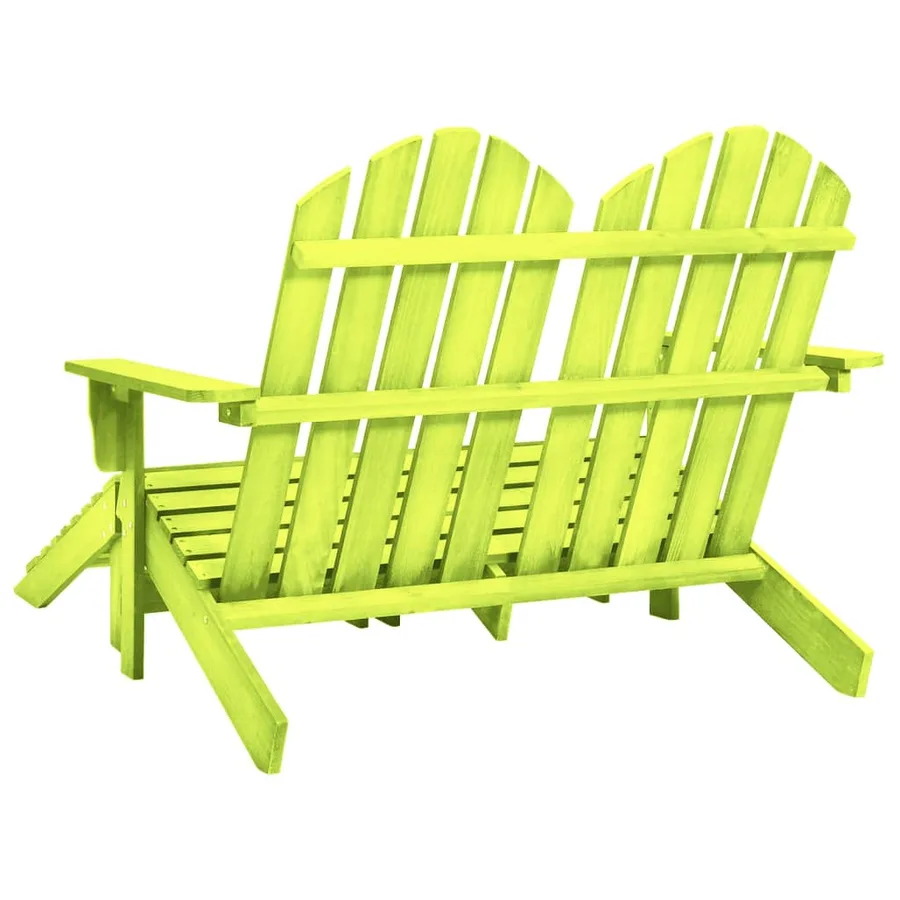 Chaise de jardin Adirondack 2 places et pouf sapin massif vert - 4
