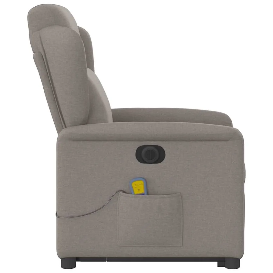 Fauteuil inclinable de massage électrique Taupe Tissu - 6