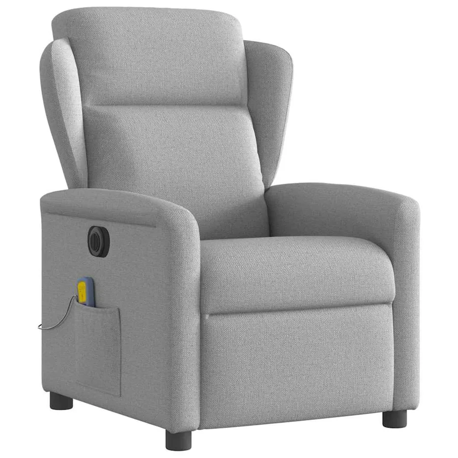 Fauteuil de massage inclinable électrique gris nuage tissu - 4