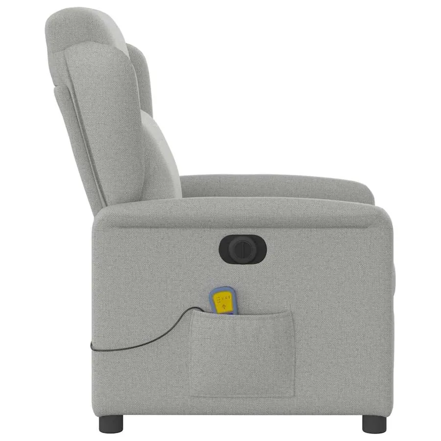 Fauteuil de massage inclinable électrique gris nuage tissu - 6