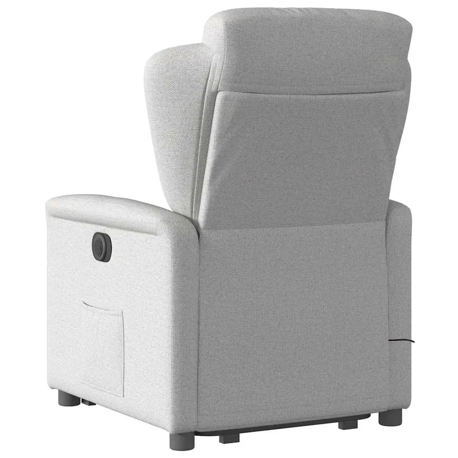 Fauteuil inclinable de massage électrique gris nuage tissu - 7