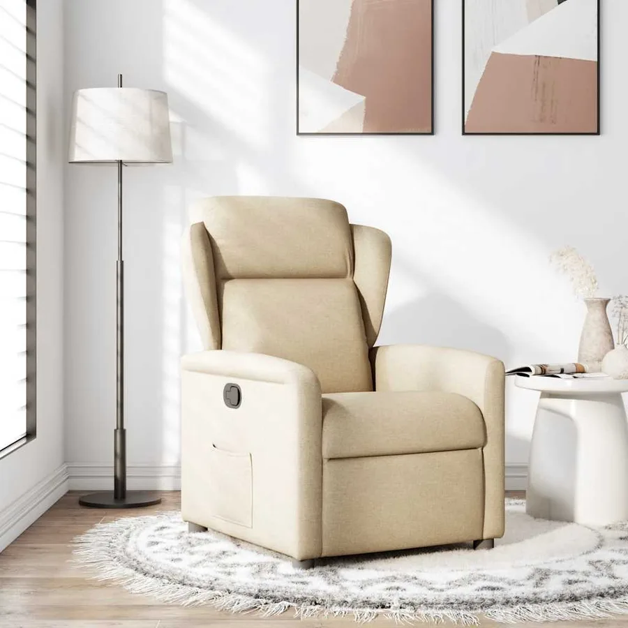 Fauteuil inclinable Crème Tissu - 2