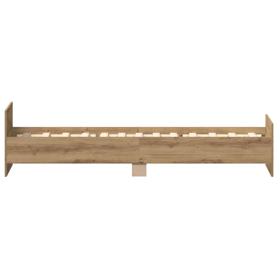 Cadre de lit sans matelas chêne artisanal 90x200 cm - 7