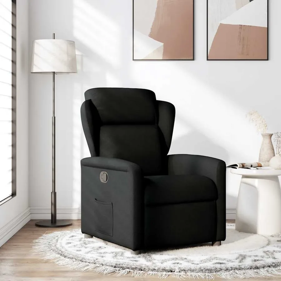 Fauteuil inclinable Noir Tissu - 2