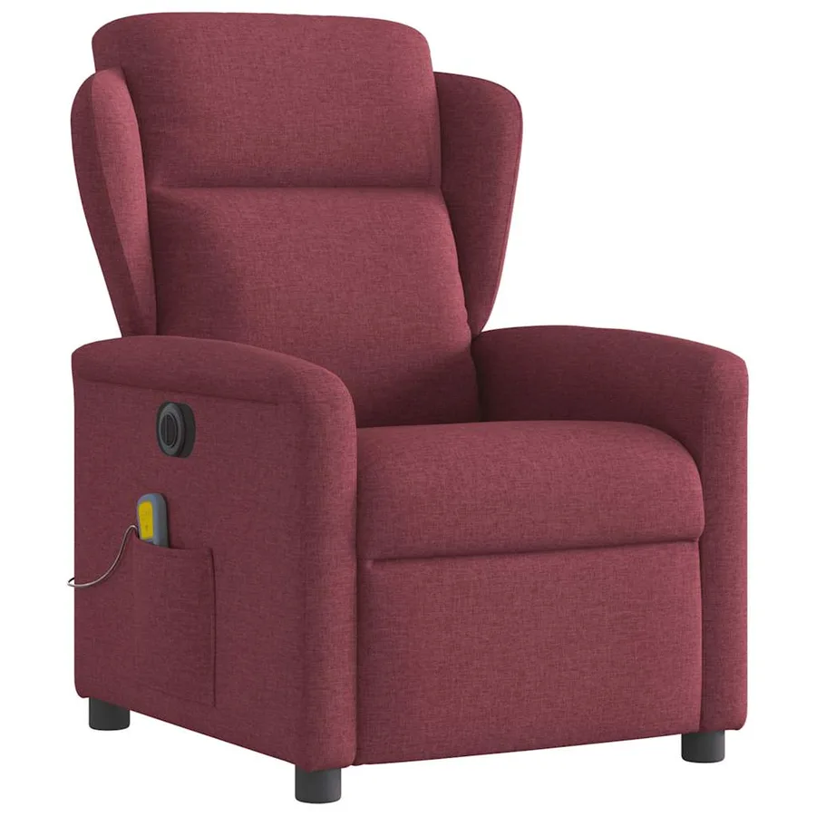 Fauteuil de massage inclinable électrique Rouge bordeaux Tissu - 4