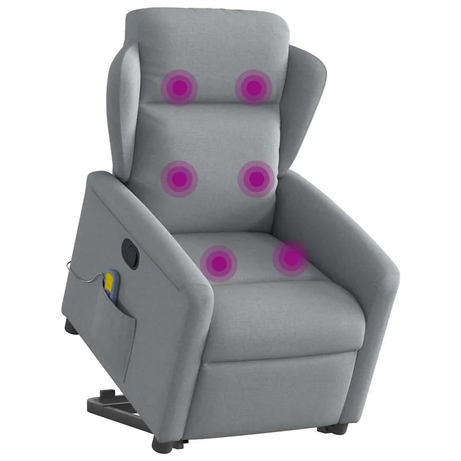 Fauteuil de massage inclinable Gris clair Tissu - 3