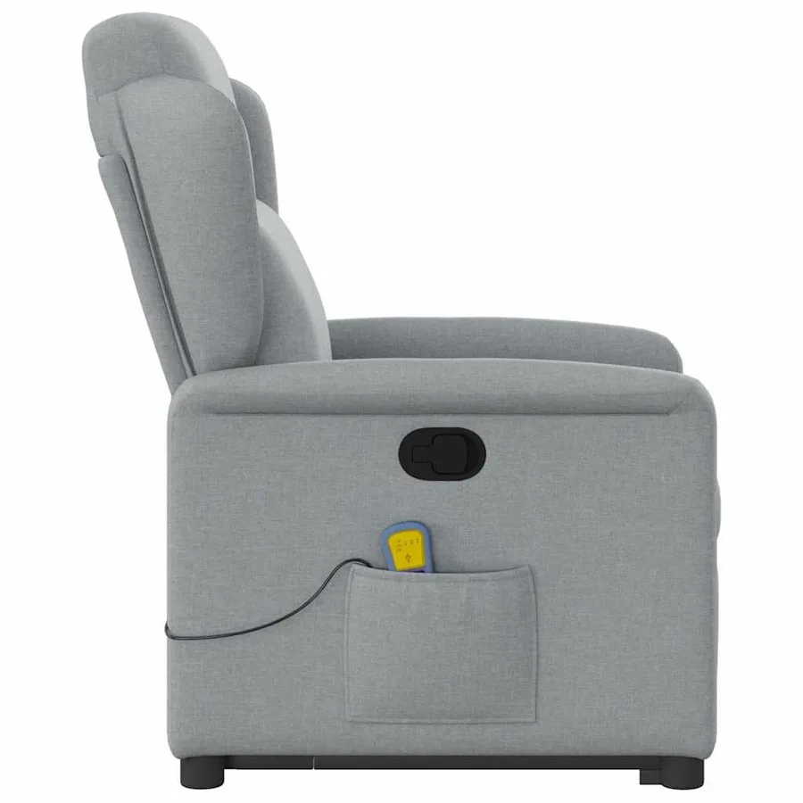 Fauteuil de massage inclinable Gris clair Tissu - 6