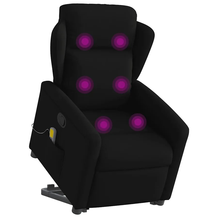 Fauteuil de massage inclinable Noir Tissu - 3