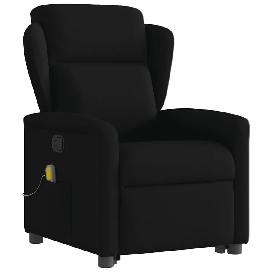Fauteuil de massage inclinable Noir Tissu - 4