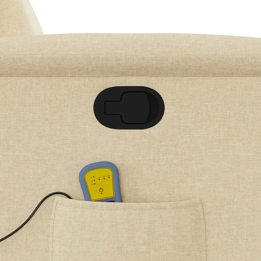 Fauteuil inclinable de massage Crème Tissu - 12