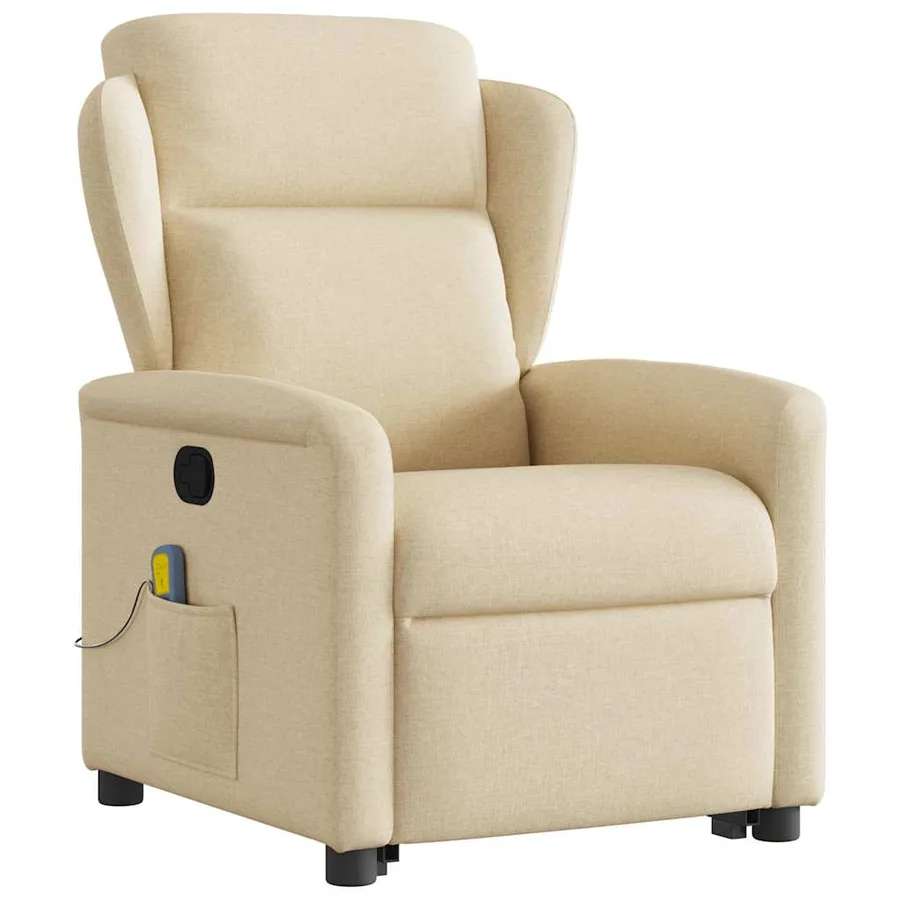 Fauteuil inclinable de massage Crème Tissu - 4