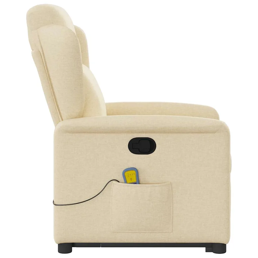Fauteuil inclinable de massage Crème Tissu - 6