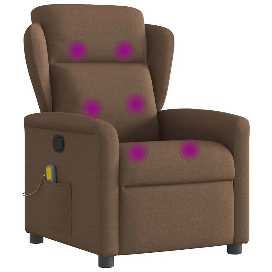 Fauteuil de massage inclinable Marron Tissu - 7
