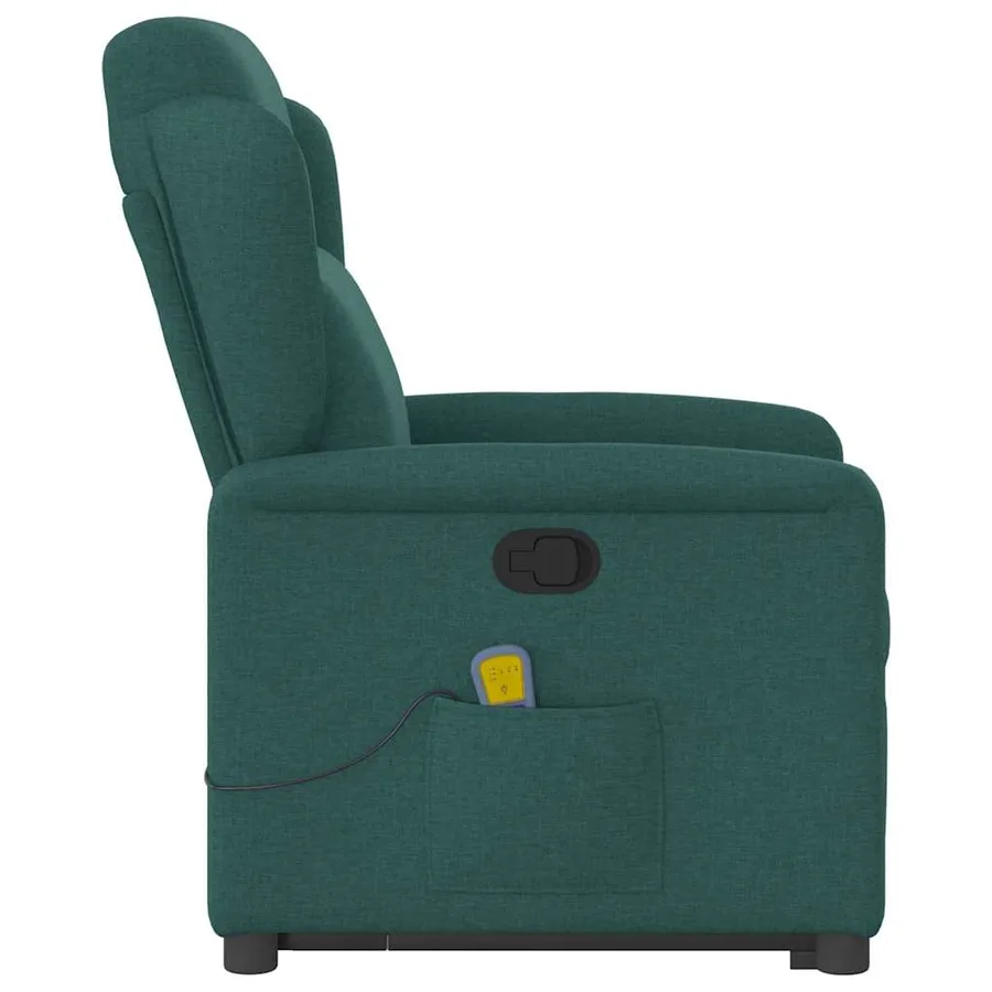 Fauteuil inclinable de massage Vert foncé Tissu - 6