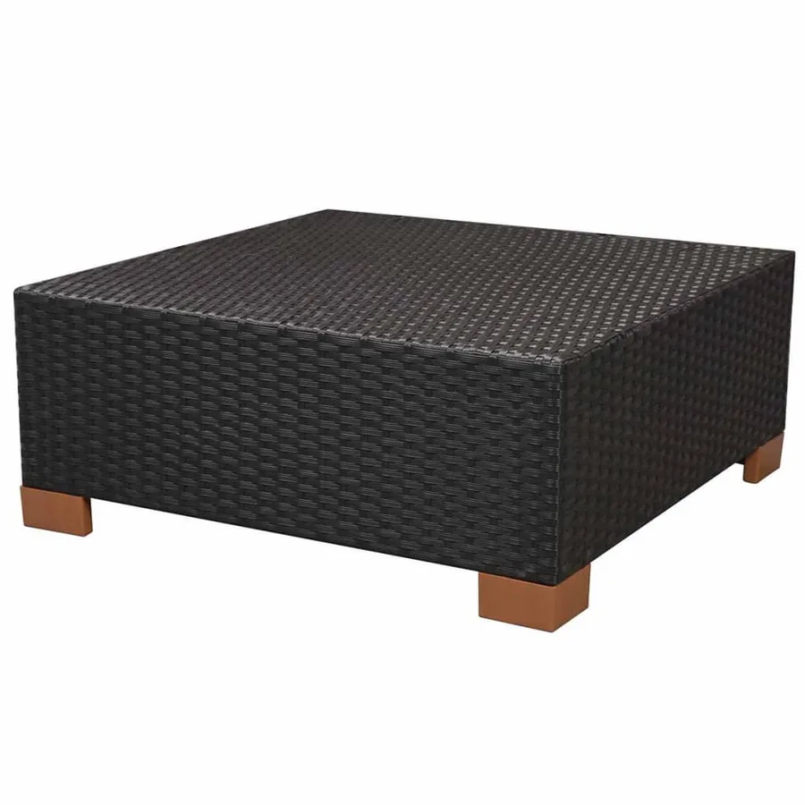 Salon de jardin 7 pcs avec coussins Résine tressée Noir - 10